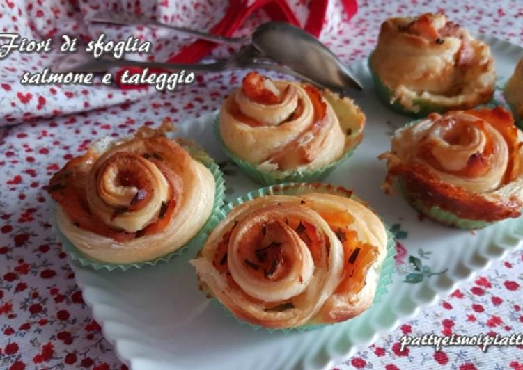 Fiori di sfoglia salmone e taleggio