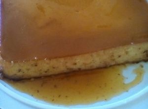 Una foto de Flan de queso