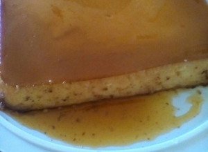 Una foto de Flan de queso