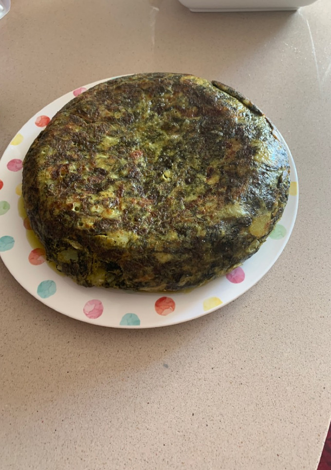 Una foto de Tortilla de patatas y espinacas con Thermomix