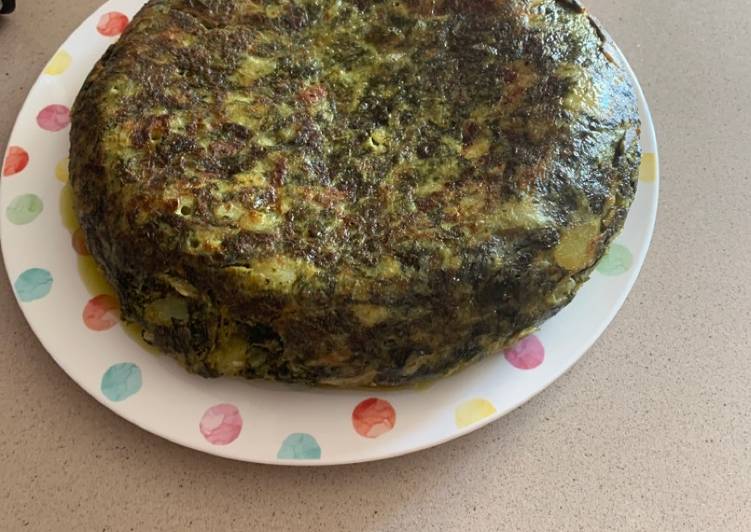 Tortilla de patatas y espinacas con Thermomix