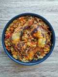 Riz pilaf au poulet et chorizo