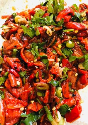 Una foto de Salsa de jalapeno rojo