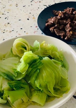 Hình của món Ngồng cải chấm trứng.