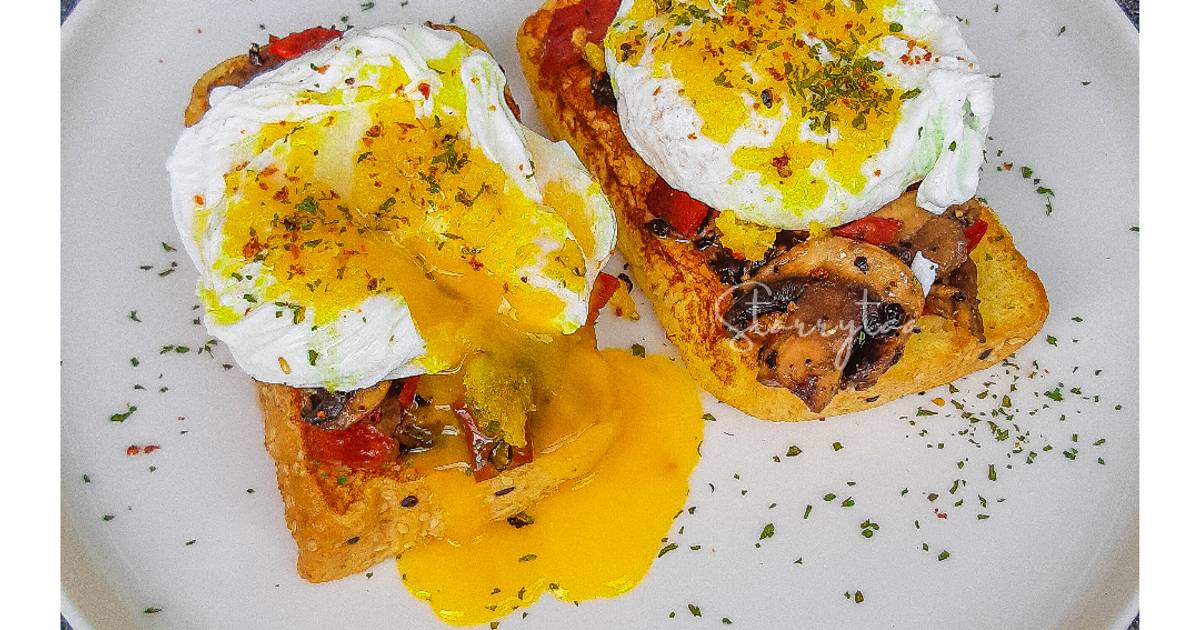 Resep French Toast with Egg Benedict oleh Christa Cookpad