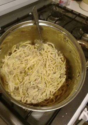 Una foto de Spaguetty con carne molida