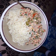 A picture of Spaghetti with mayai.