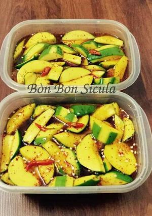 Hình của món Xoài keo ngâm Mắm Đường.