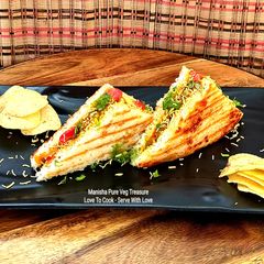 A picture of Pavbhaji Stuffed Grilled Dhokla Sandwich No Bread Sandwich (Never Ever Yet Published Unique Recipe).
