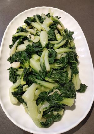 A picture of Boiled Bakchoy.