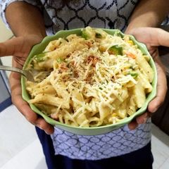 A picture of No maida White sauce Pasta.