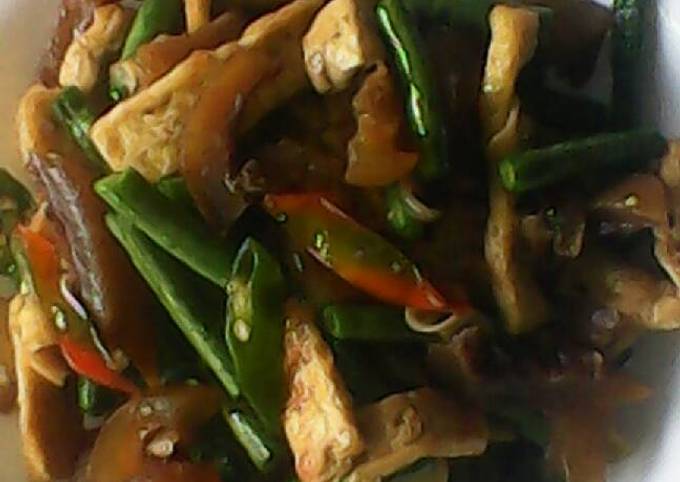 Tumis kikil tahu plus kacang panjang