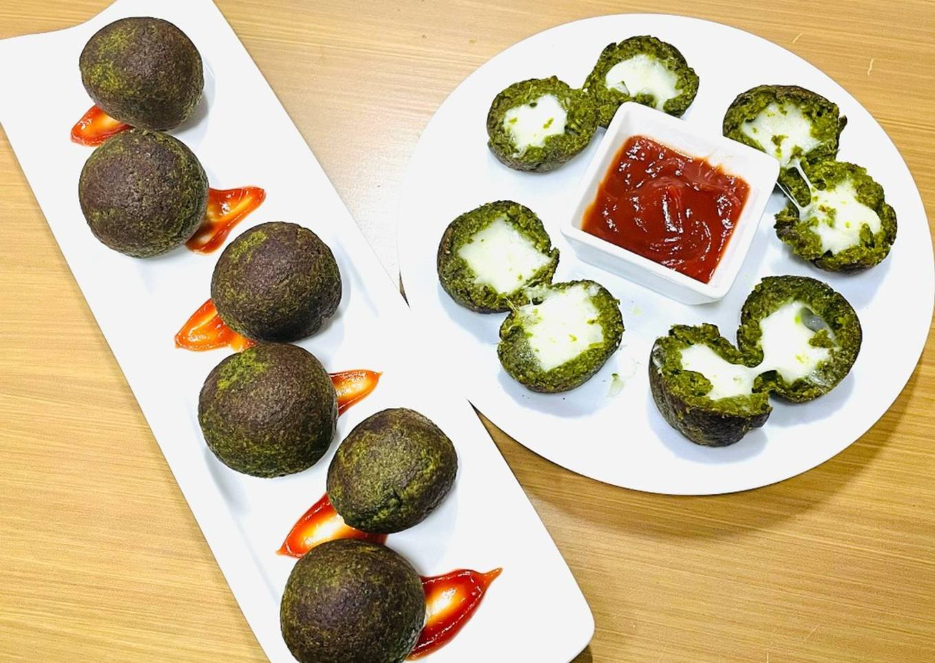 No Fry Spinach Cheese Balls