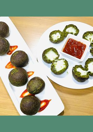 A picture of No Fry Spinach Cheese Balls.