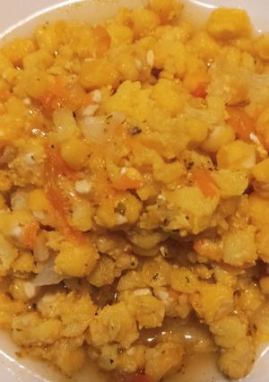 Una foto de Guiso de Mote Mei (receta de mi abuelita Rosa 🌹)