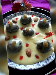 বিটরুট গুলাব জামুন ইন কাস্টার্ড রেসিপির প্রধান ছবি