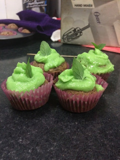Una foto de Cupcake de chocolate menta