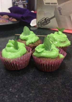 Una foto de Cupcake de chocolate menta