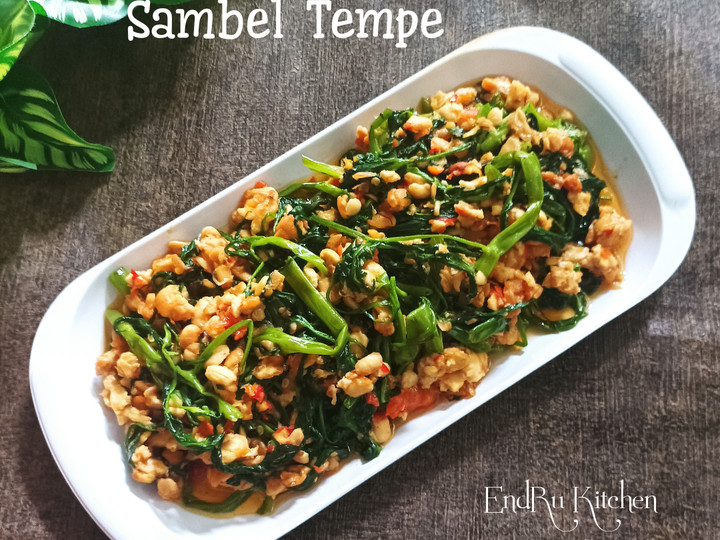 Resep Tumis Kangkung Sambel Tempe, Lezat Sekali