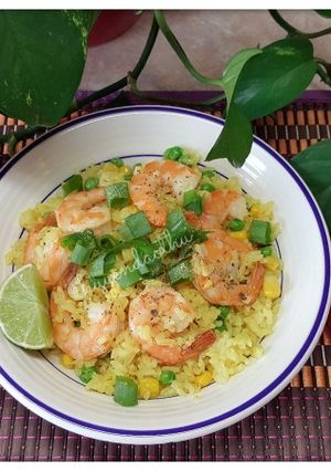 Hình của món Cơm rang Cà ri với Tôm, sữa dừa #cleaneating.