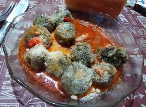 Una foto de Malfatti de acelga y ricota