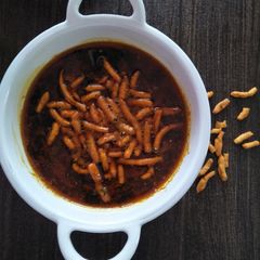 A picture of Sev bhaji.