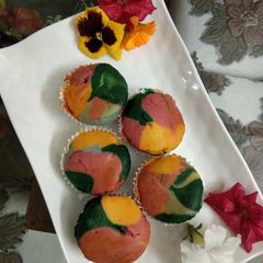 A picture of Colourful cupcakes.