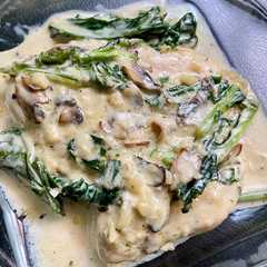 รูปของ Chicken & Kale with Creamy mushroom sauce