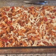 A picture of Italian pasta casserole.