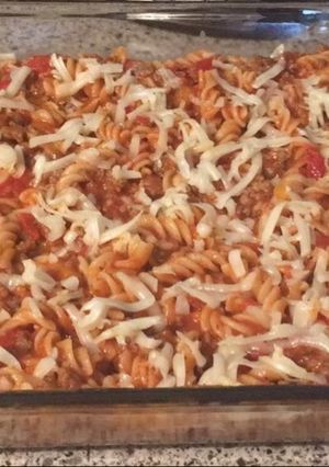 A picture of Italian pasta casserole.