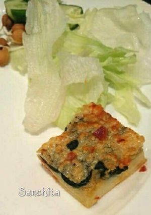A picture of Healthy Vegan Vegetable Frittata in Microwave.
