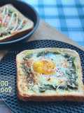 Basil Pesto Egg in The Hole Toast