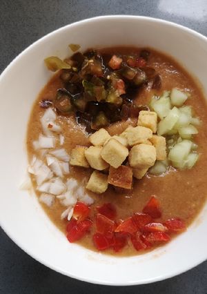 Una foto de Gazpacho a mi manera
