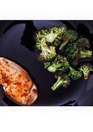 A picture of Simple Thai Chicken Breast With Roasted Broccoli Florets.