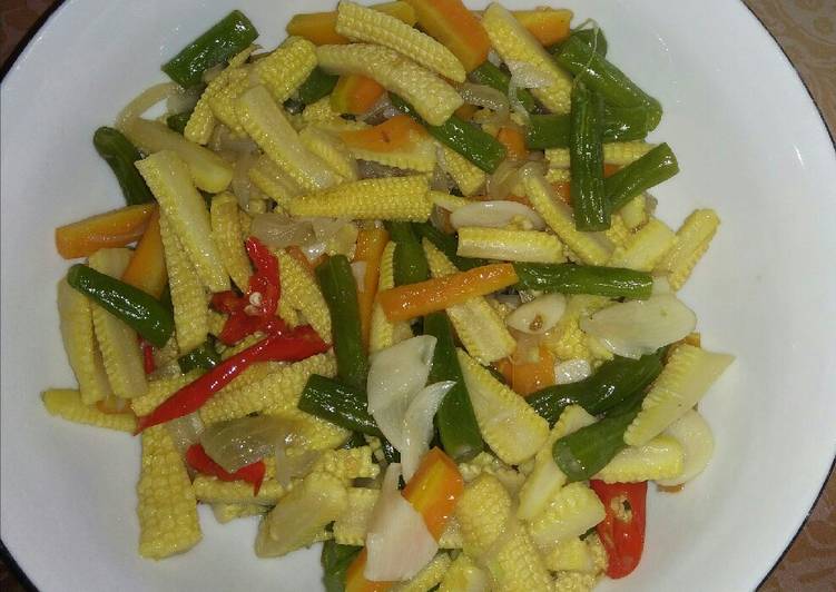Tumis Jagung muda wortel buncis