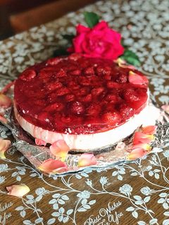 Фото Полуничний чізкейк без випічки🍓.
