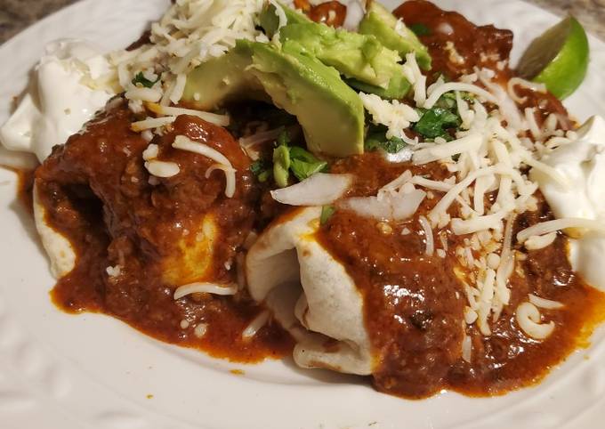 Recipe of Homemade Brad&#39;s reverse chili Colorado burritos