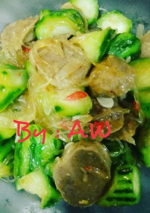Foto resep Tumis oyong, bakso & bihun