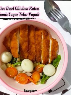 Foto resep #573. Rice Bowl Chicken Katsu Tumis Sayur Telur Puyuh