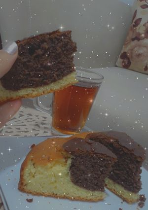 عکسی از دستور کیک دو رنگ