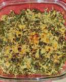 Arroz cremoso con espinacas y queso enmental