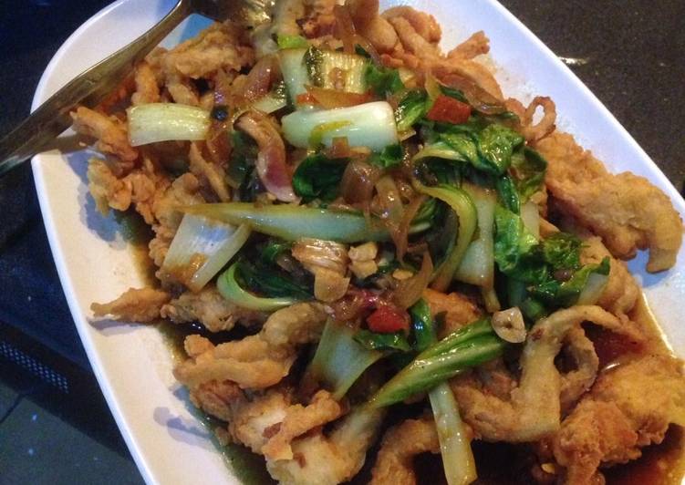 Jamur tepung saus teriyaki