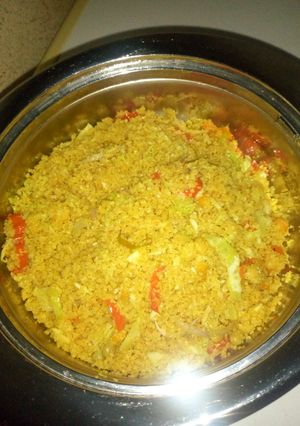 A picture of Dambun shinkafa mai veggies.