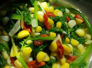 Foto resep Cah bayam pakai jagung dan goji berry