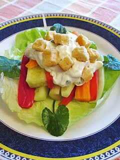 Foto principal de Crudites de verdura variada con crema de queso- fácil