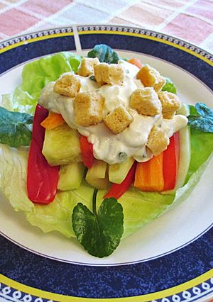 Foto principal de Crudites de verdura variada con crema de queso- fácil