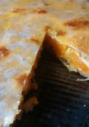 Una foto de Tarta de calabaza, queso y cebolla