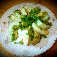 Green Salad with Cucumber and Avocado, Green Apples 😋😋😋 A picture of Green Salad with Cucumber and Avocado, Green Apples 😋😋😋.