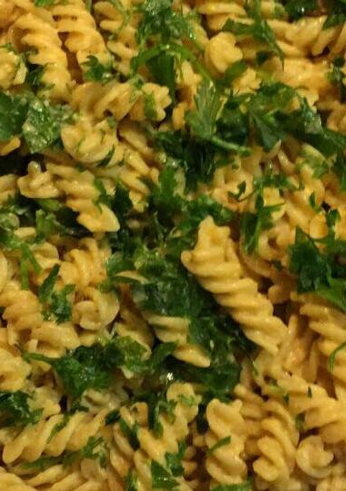 Una foto de Pasta con calabaza de Castilla.ॐ