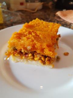 Una foto de Pastel de papas y zapallo, 100%vegano y sin gluten